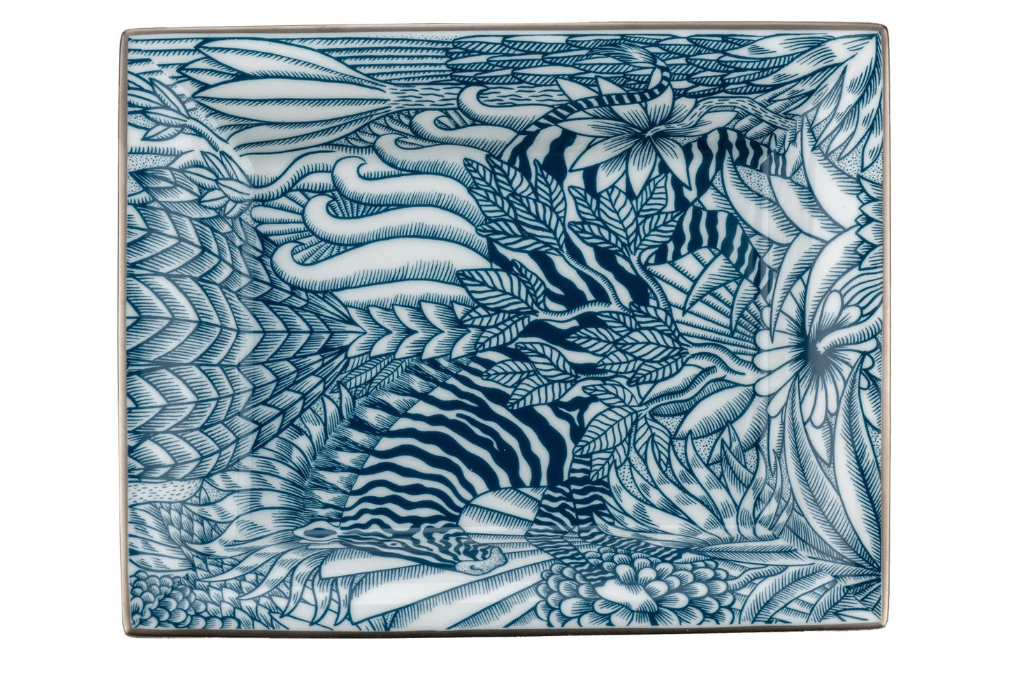 Hermes New Zebra Blue Porcelain Ashtray