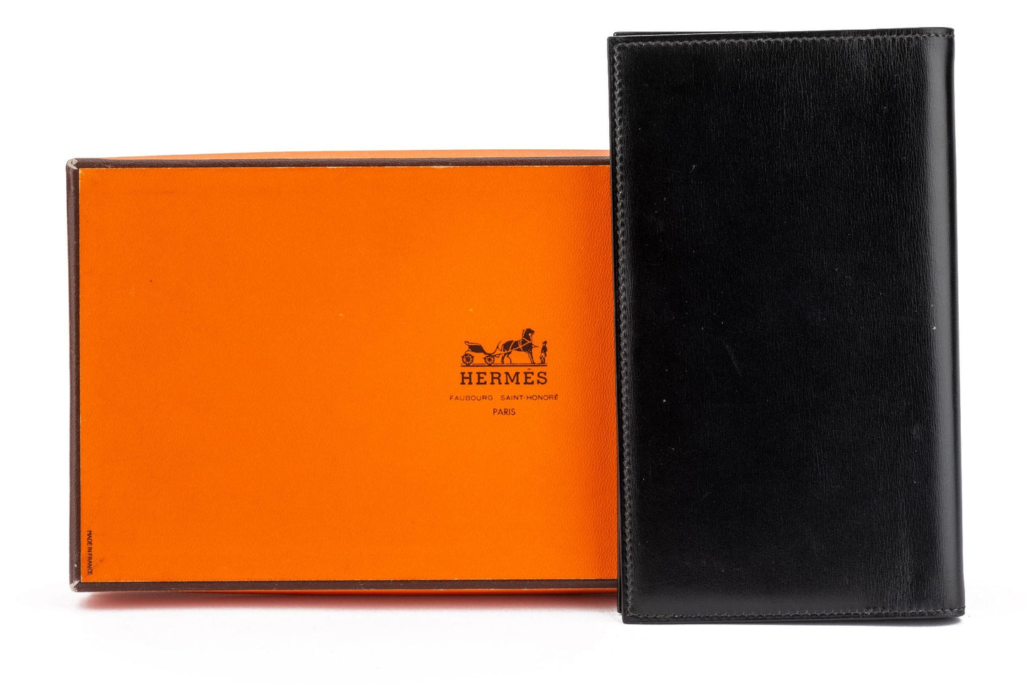 Hermes Black Box Calf Agenda With Box