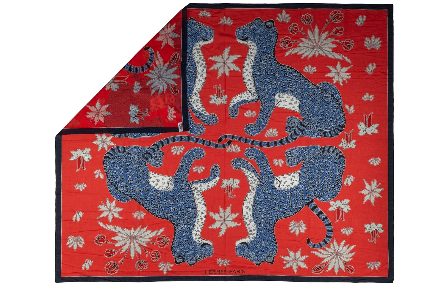 Hermes New Red Guepards Sarong Shawl
