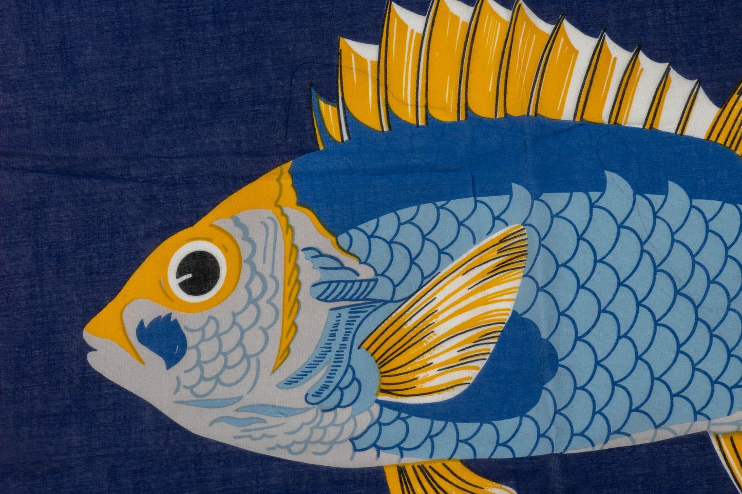 Hermes   Blue Fish Cotton Sarong