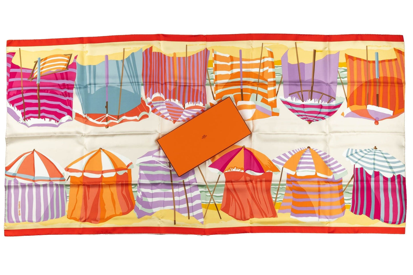 Hermes New Silk Beach Cabanas Stole