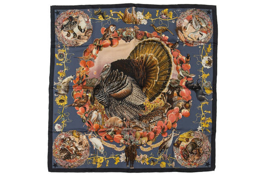 Hermes Navy Texas Wildlife Scarf Oliver