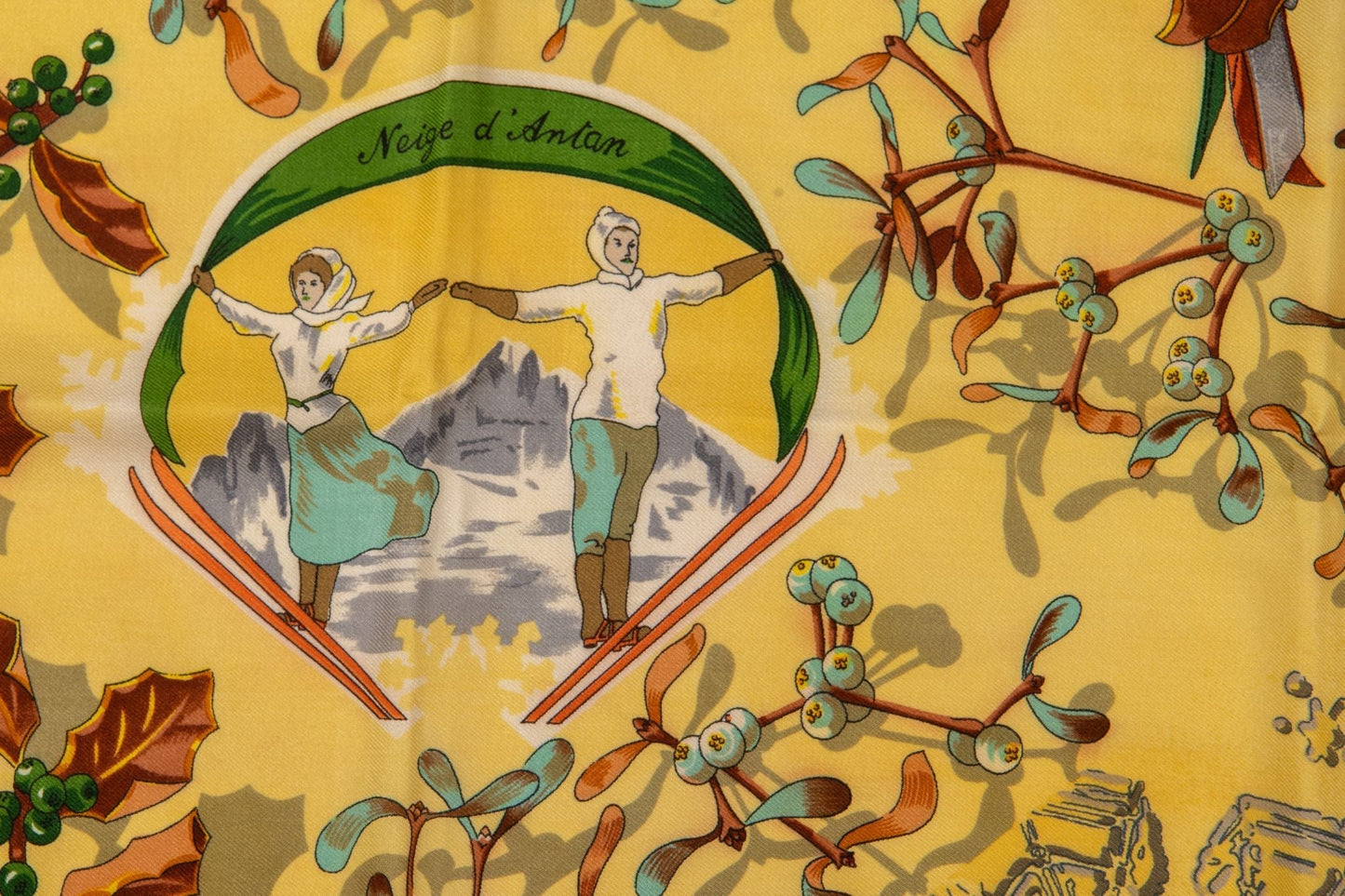 Hermes Yellow Niege D'Antan Silk Scarf