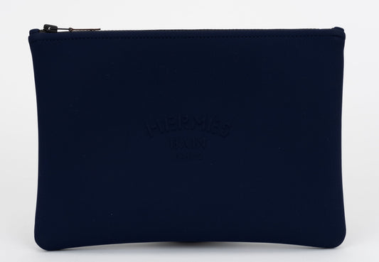 Hermes New Navy Neoprene Pouch