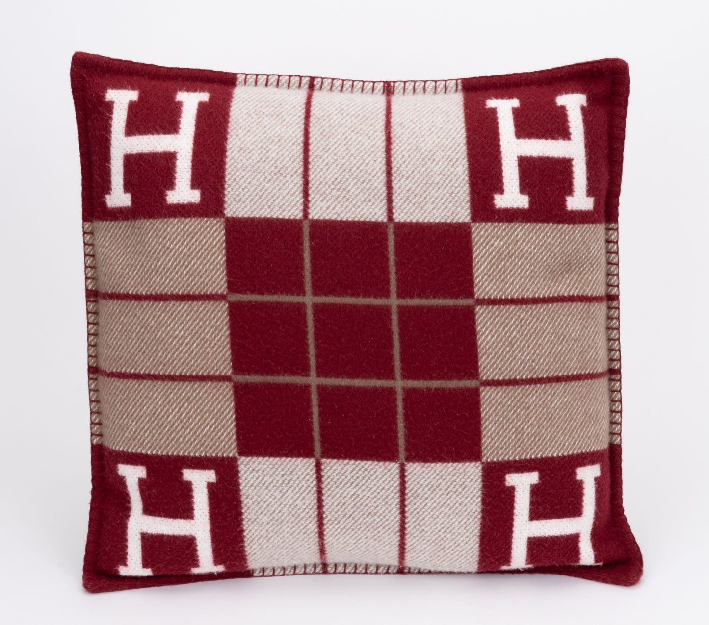Hermes New Large Avalon Burgundy Pillow