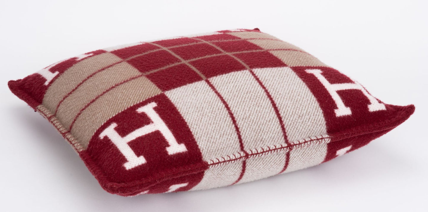Hermes New Large Avalon Burgundy Pillow