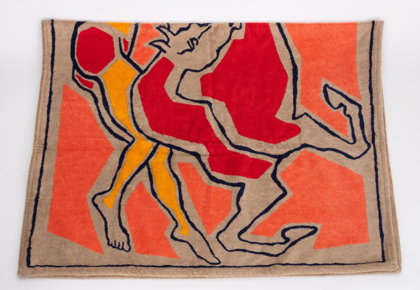 Hermes NIB Orange Horse Beach Towel