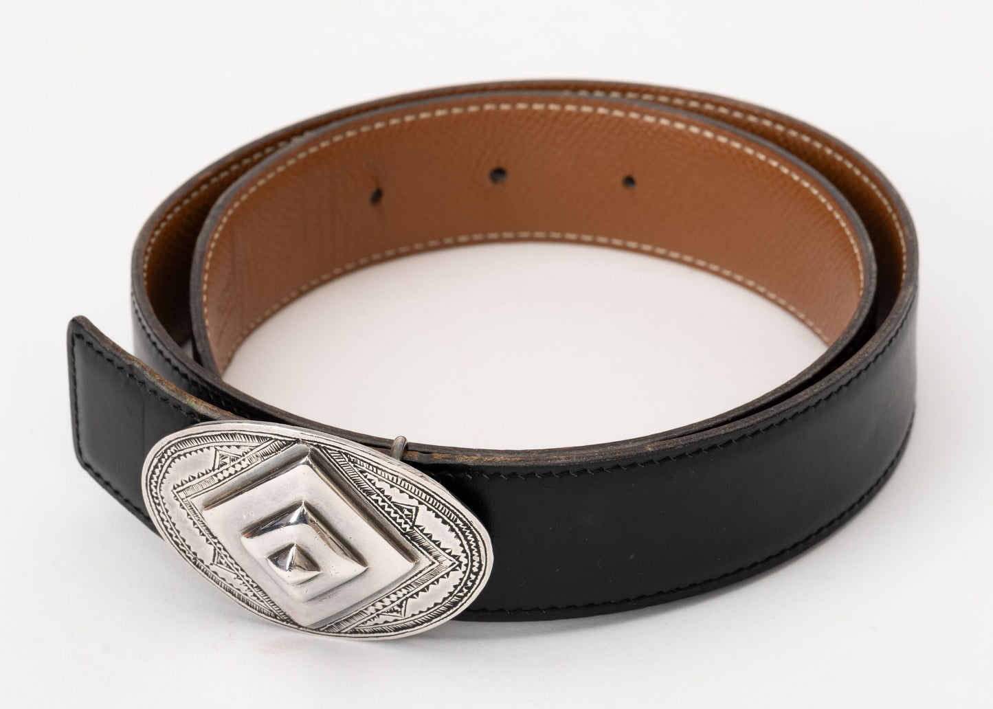 Hermes Reversible Tuareg Black Gold Belt