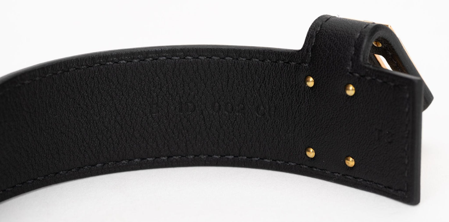 Hermes New Black Kelly Twist Bracelet