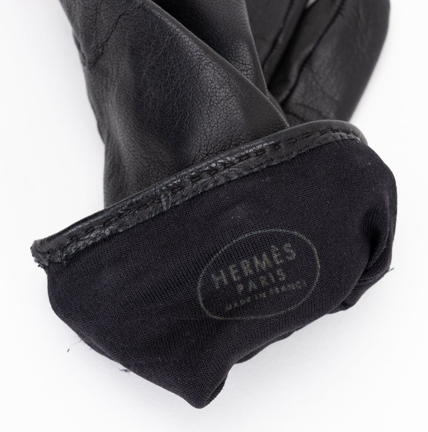 Hermes Black Lamb Chain D Ancre Gloves