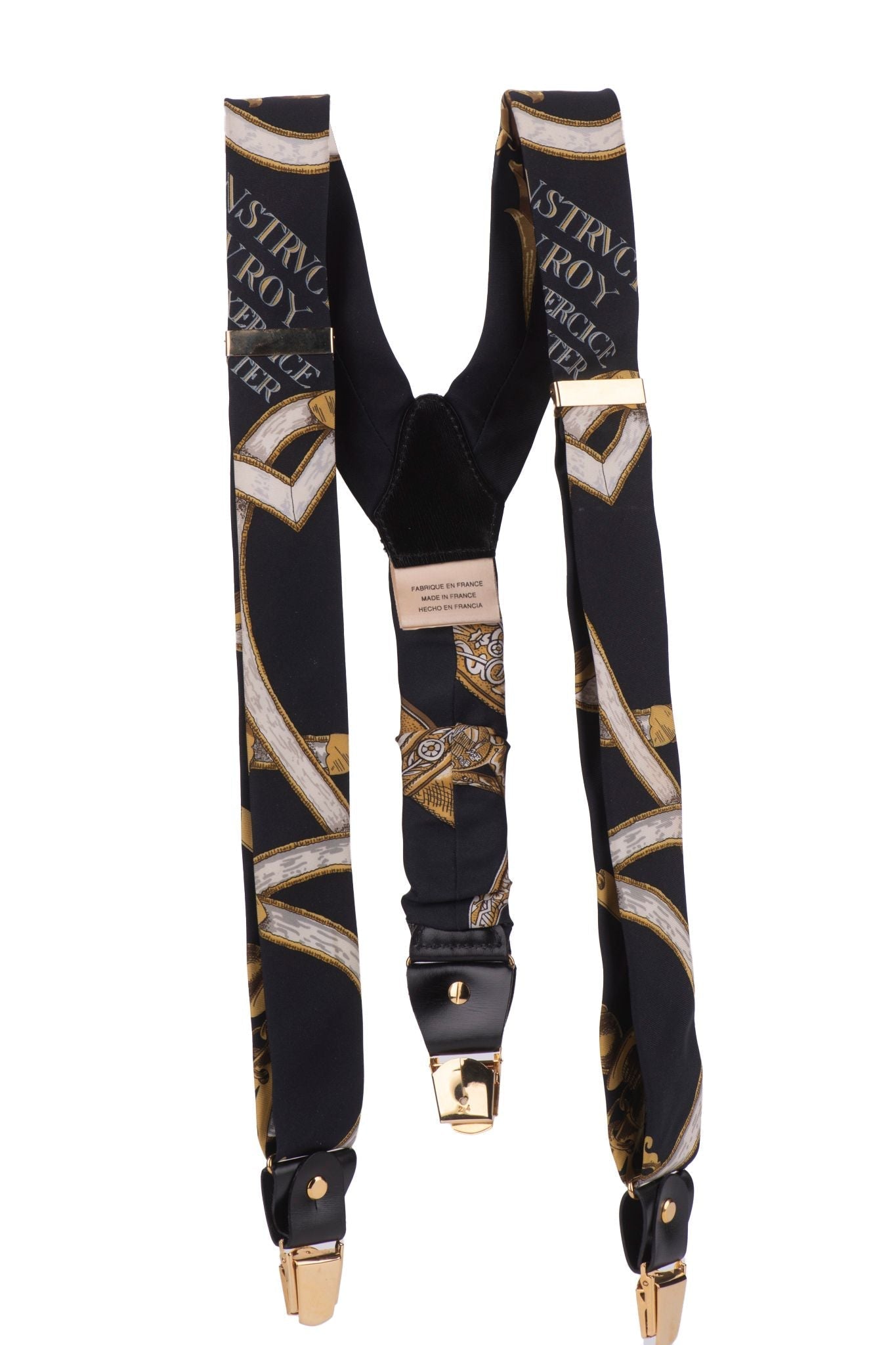 Hermes   Black Silk Suspenders