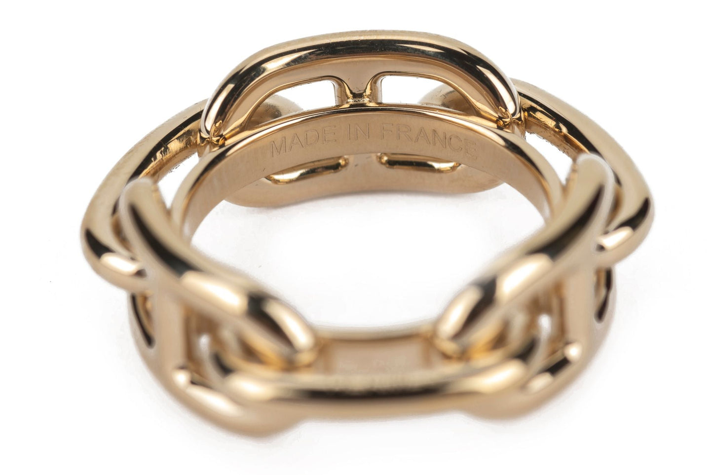 Hermes New Gold Chain d'Ancre Scarf Ring