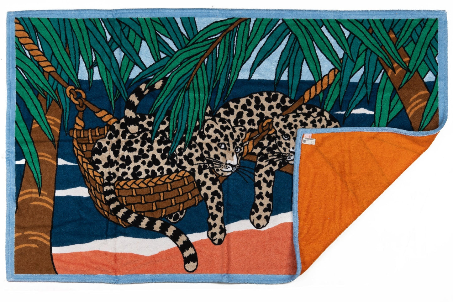 Hermes NIB Celeste Leopard Beach Towel