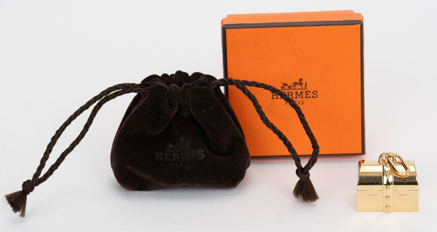 Hermes Gold Curiosity Box Charm w/Box
