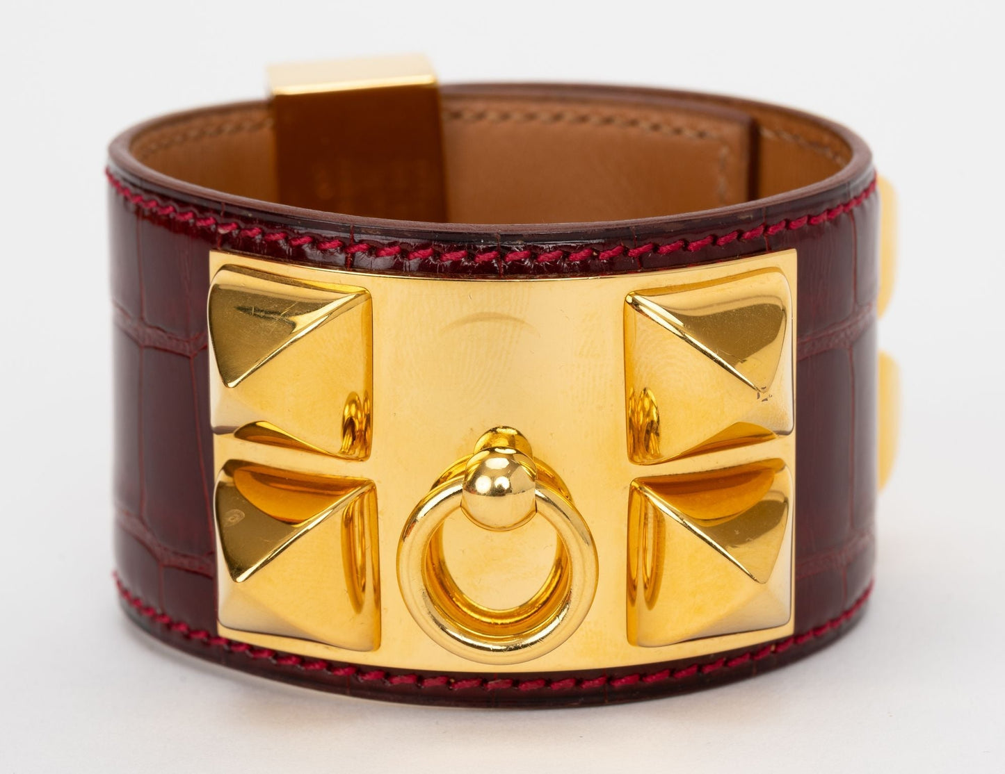 Hermes Red Collier De Chien in Alligator