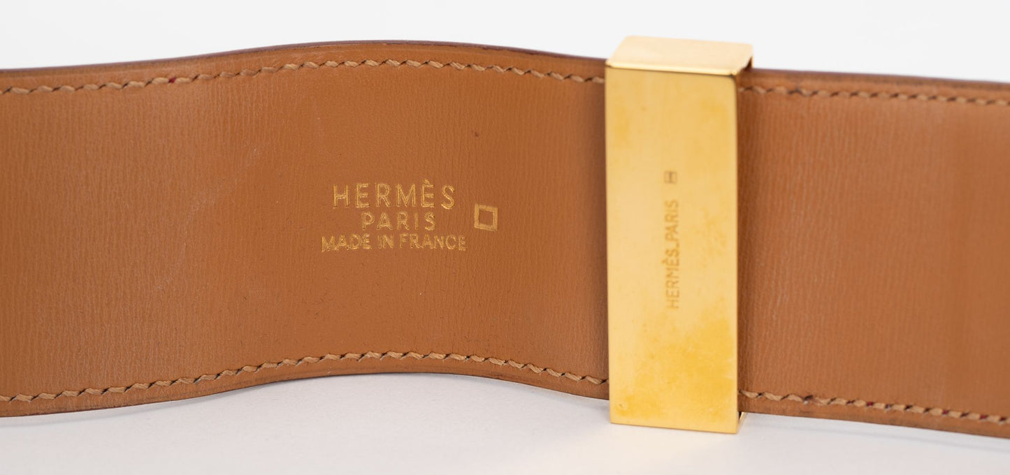 Hermes Red Collier De Chien in Alligator