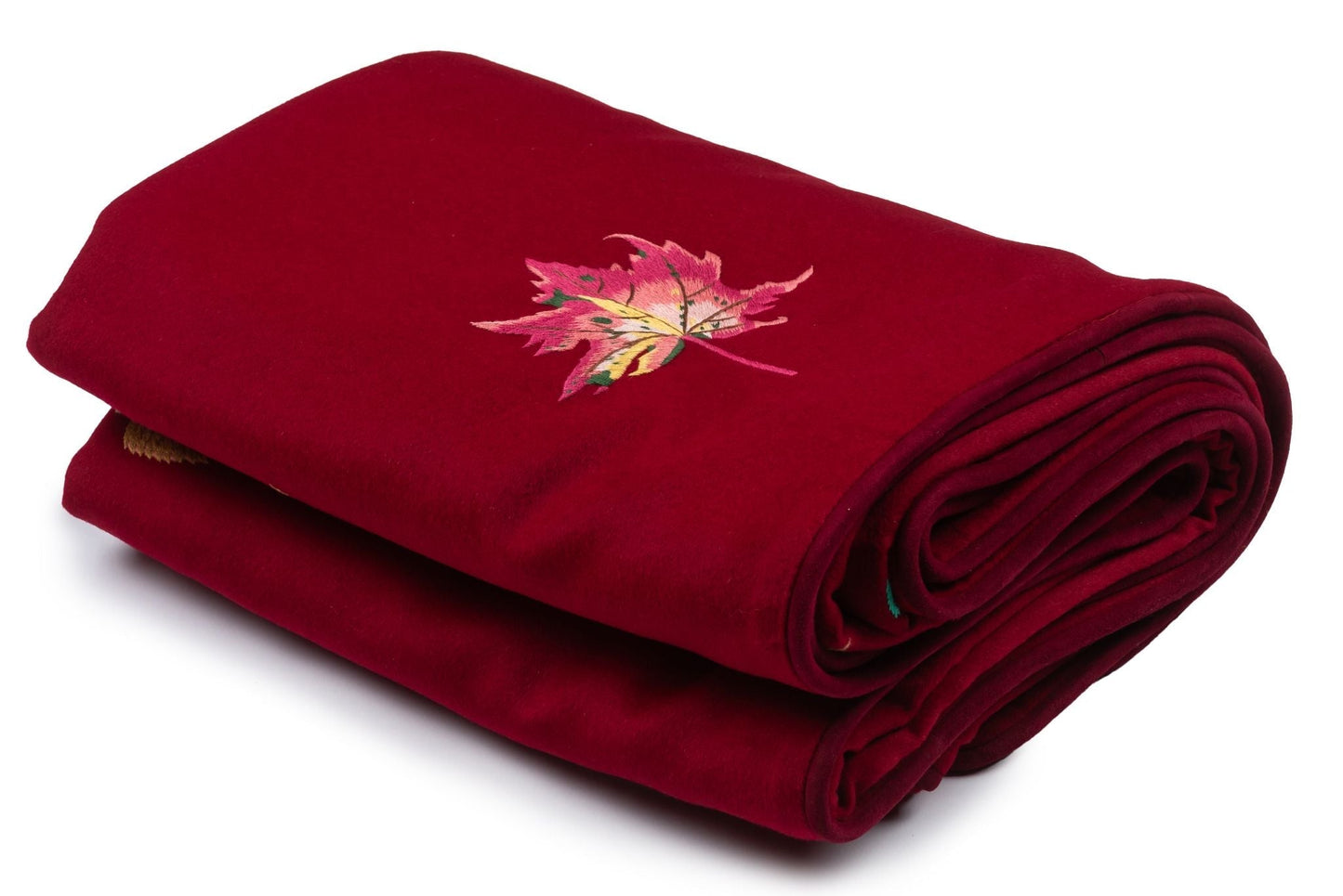 Hermes Burgundy Embroidered King Blanket