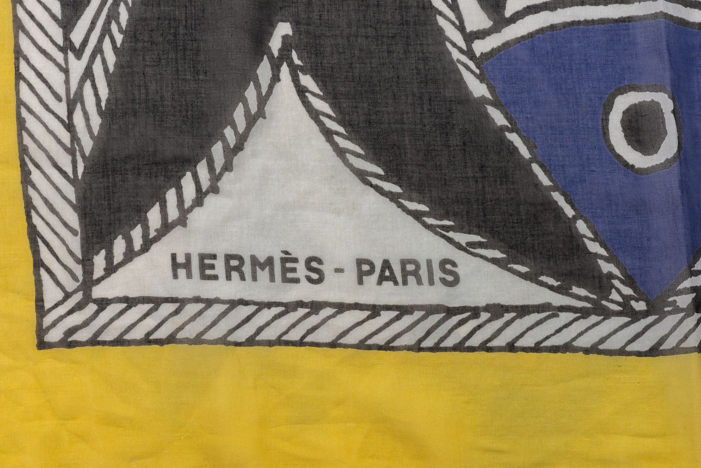Hermes Yellow Blue Fish Cotton Sarong