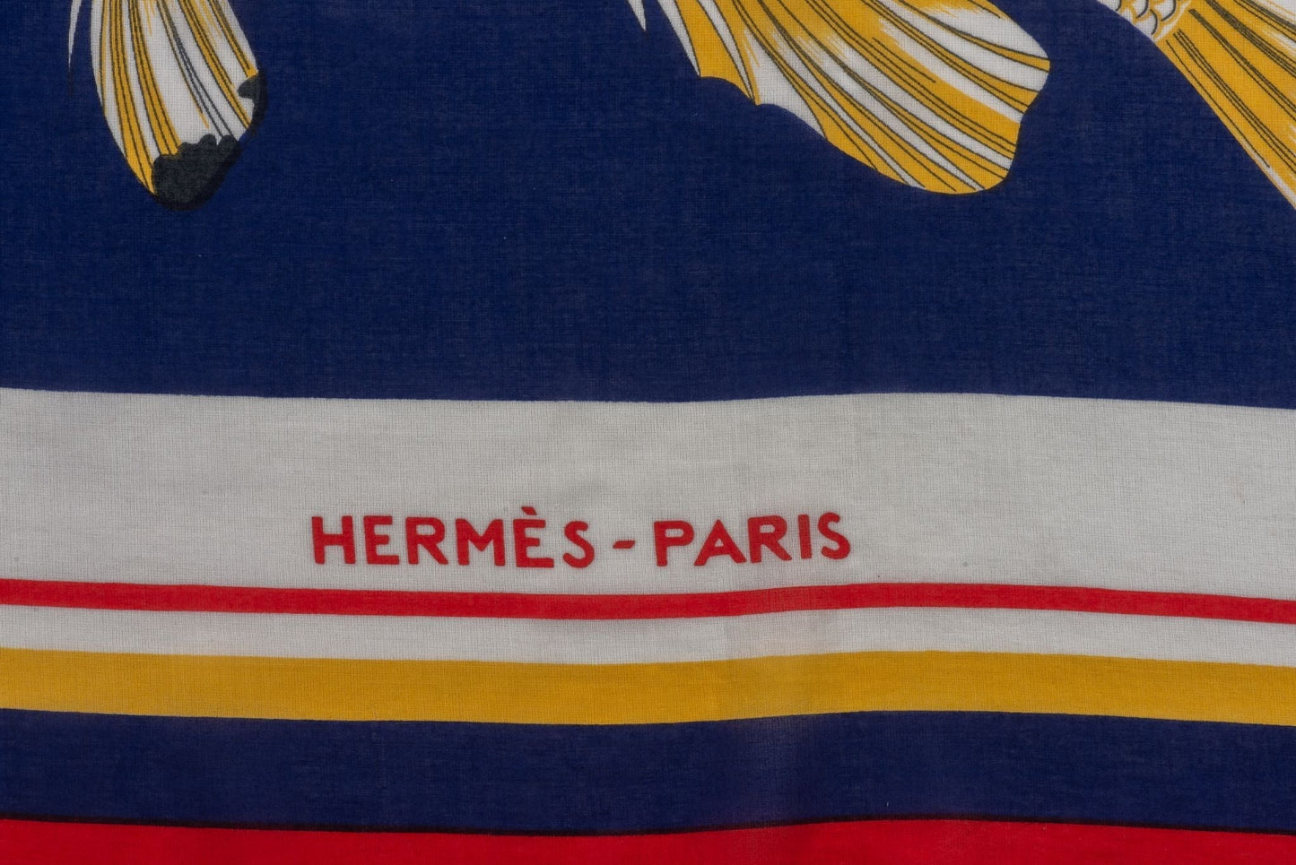 Hermes Navy Fish Cotton Sarong