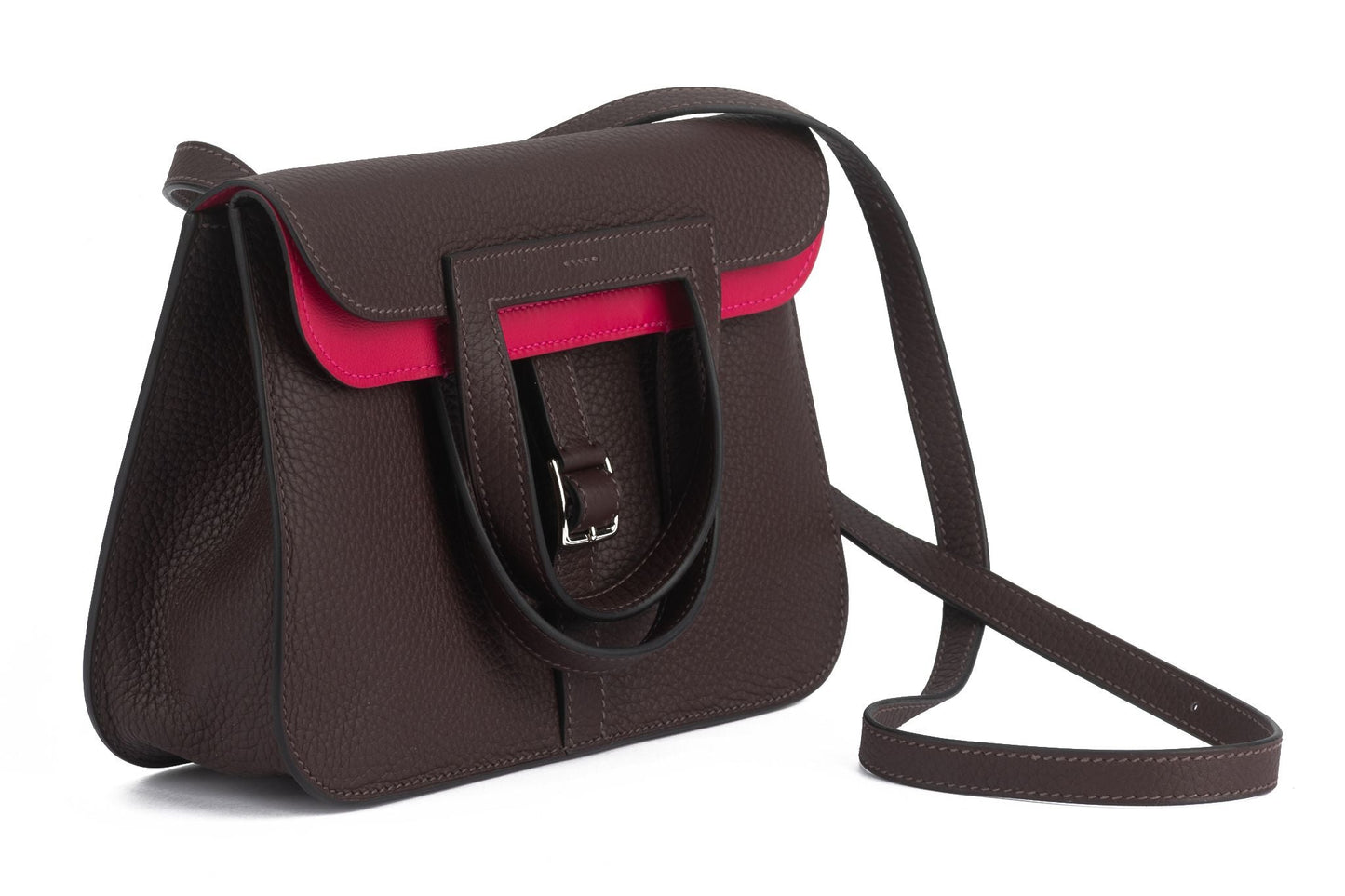 Hermes Rouge Sellier Verso Halzan Bag