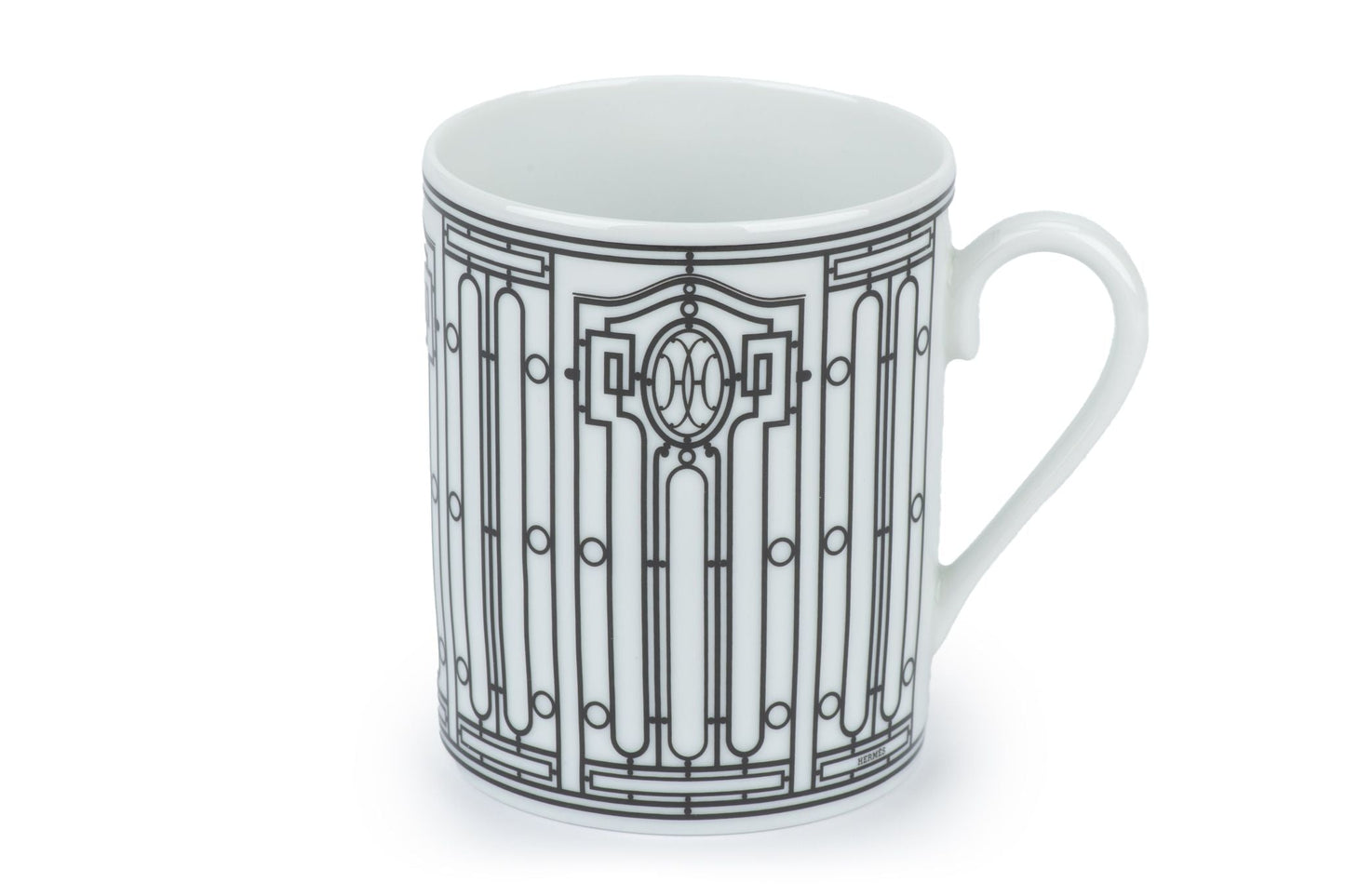 Hermes New Black Porcelain H Deco Mug