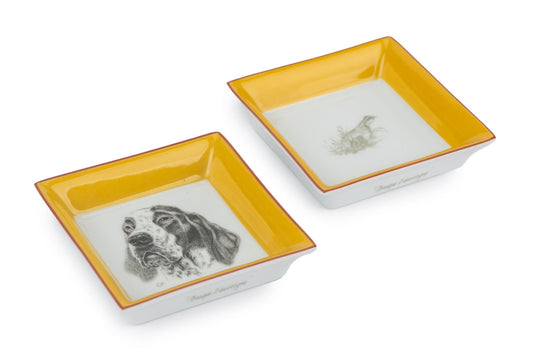 Hermes Pair Braque   Mini Ashtrays