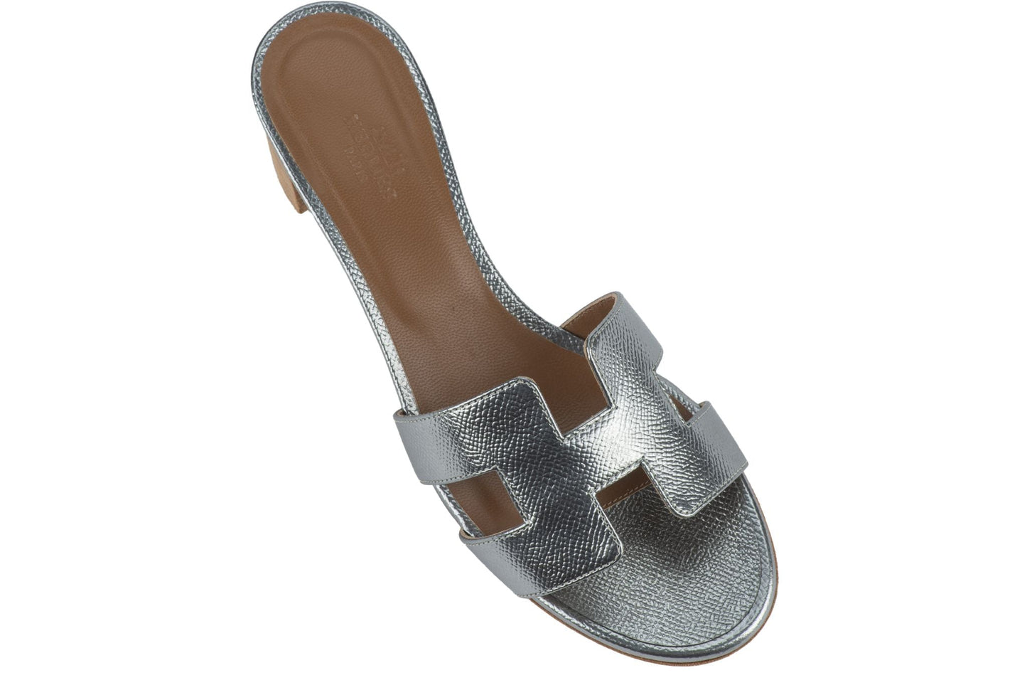 Hermes New Silver Oasis Sandal Epsom