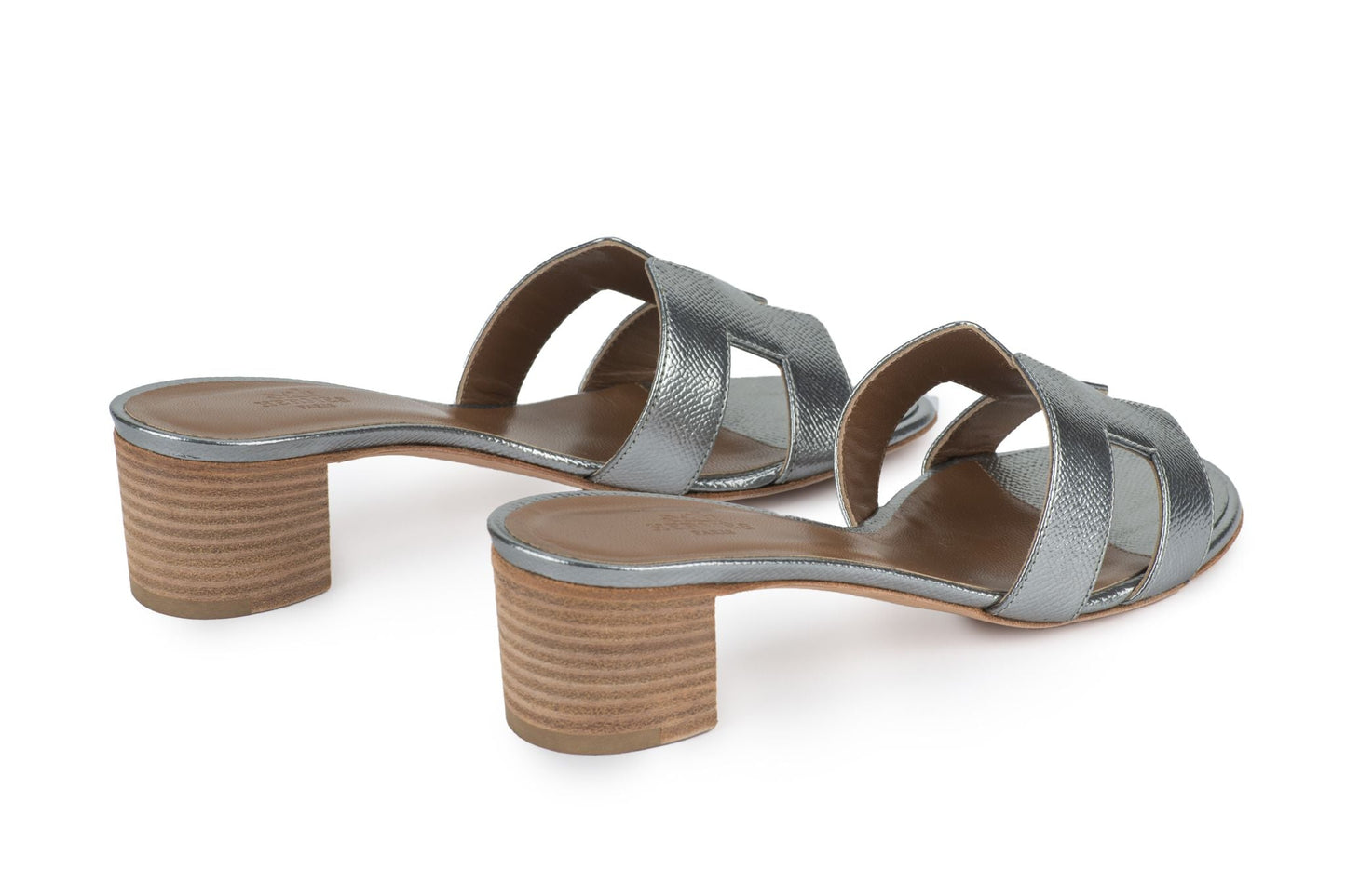 Hermes New Silver Oasis Sandal Epsom
