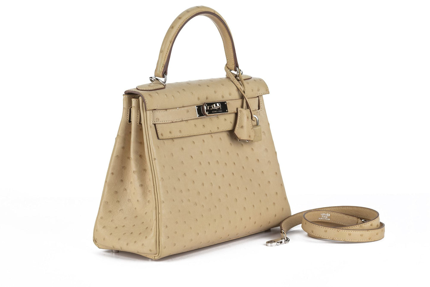 Hermes Kelly 28 Ostrich Parchemin
