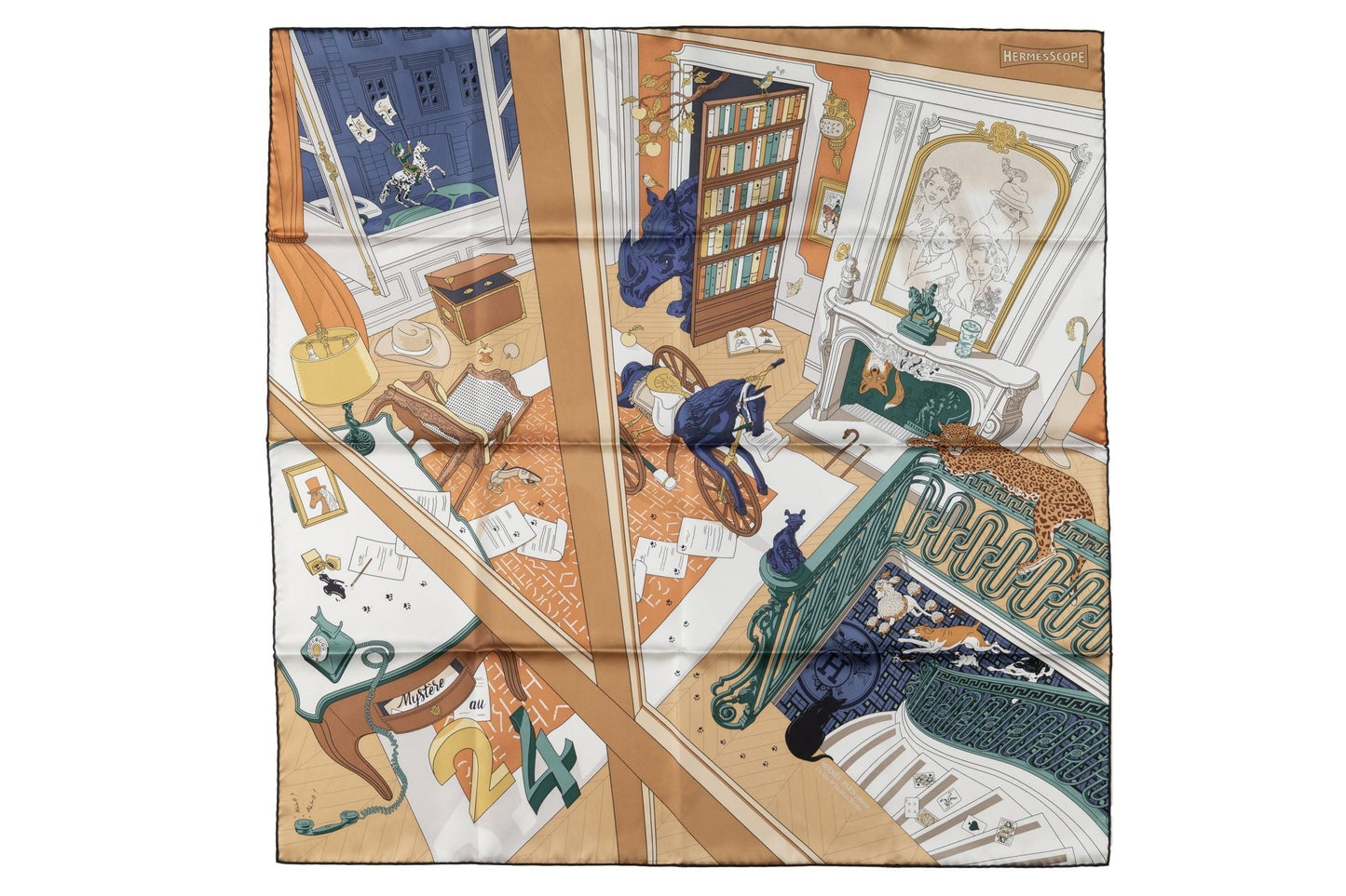 Hermes New âœMystère au 24âœ Silk Scarf