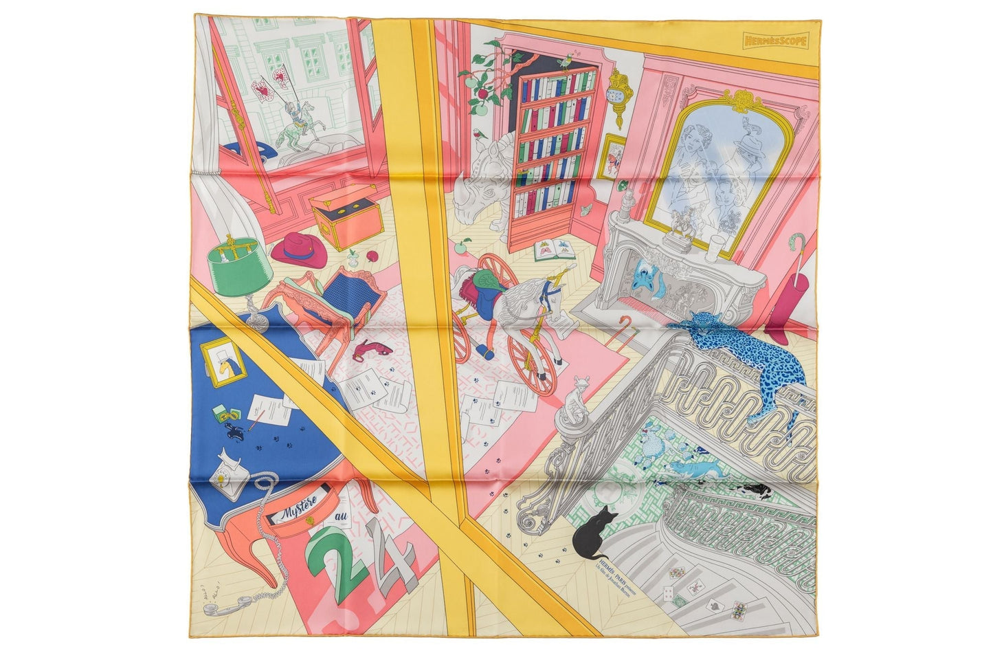 Hermes New âœMystère au 24âœ Silk Scarf