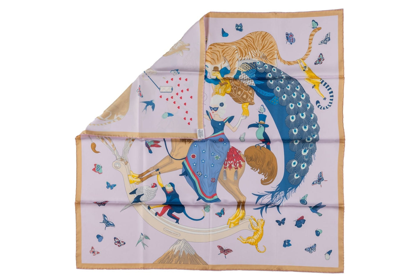 Hermes New  Beige "Story" Scarf