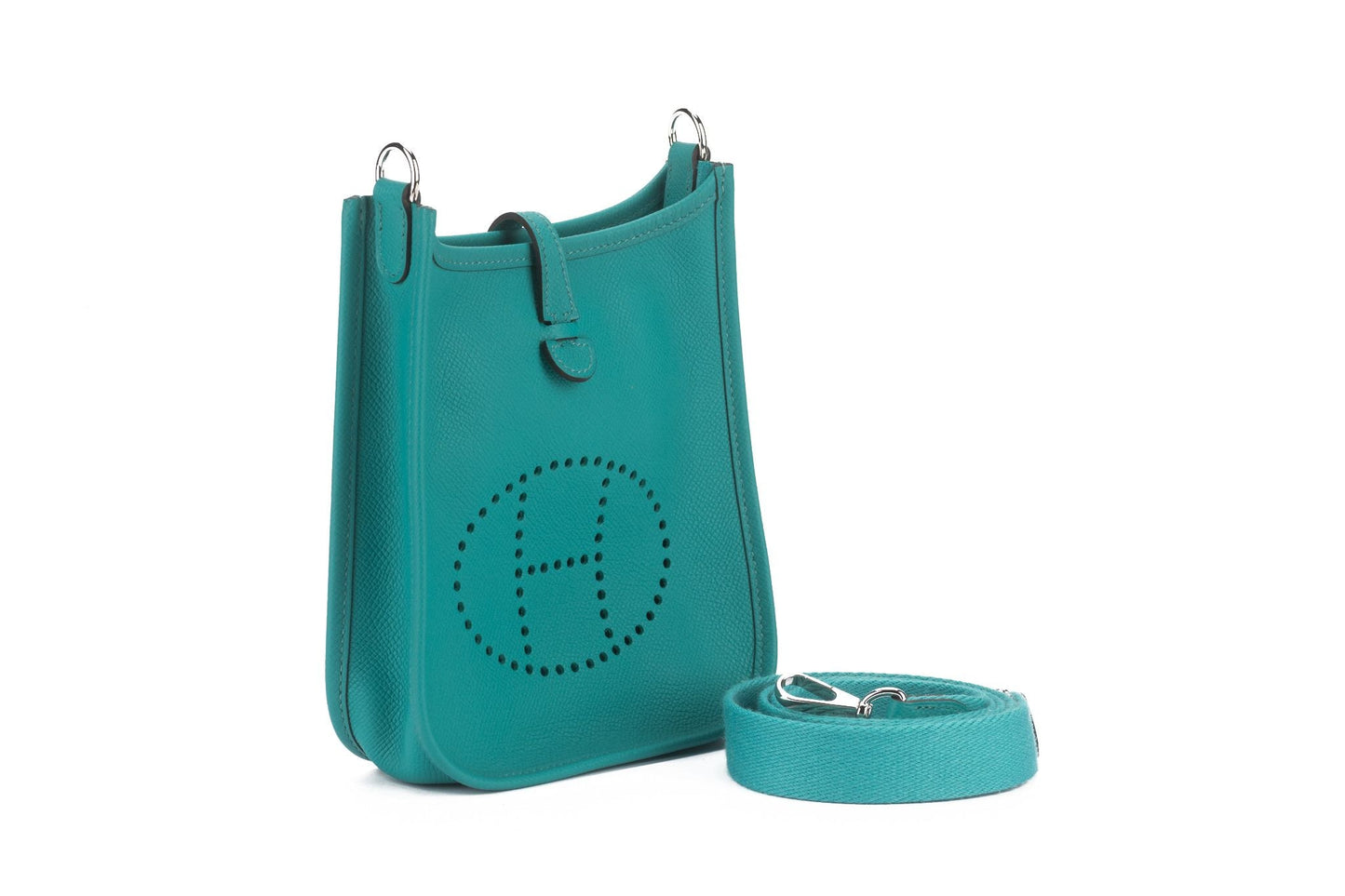 Hermes Mini Evelyne Blue Paon Epsom