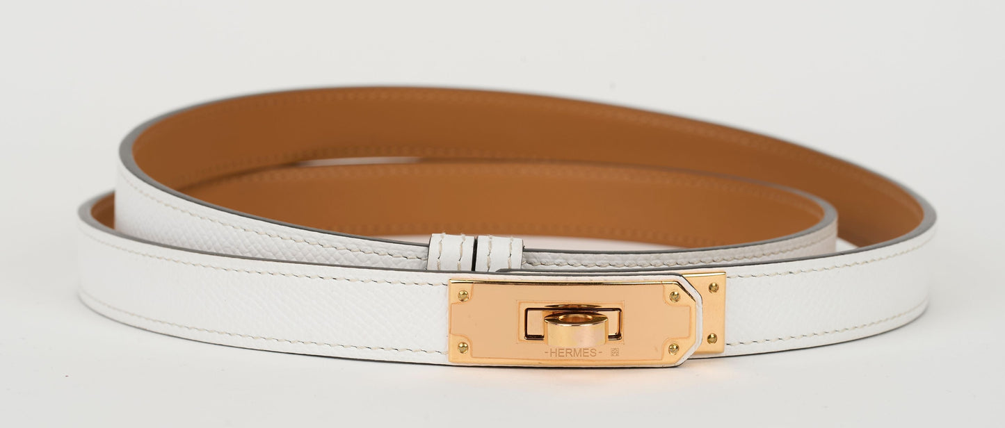 Hermes New Kelly 18 White Rose Gold