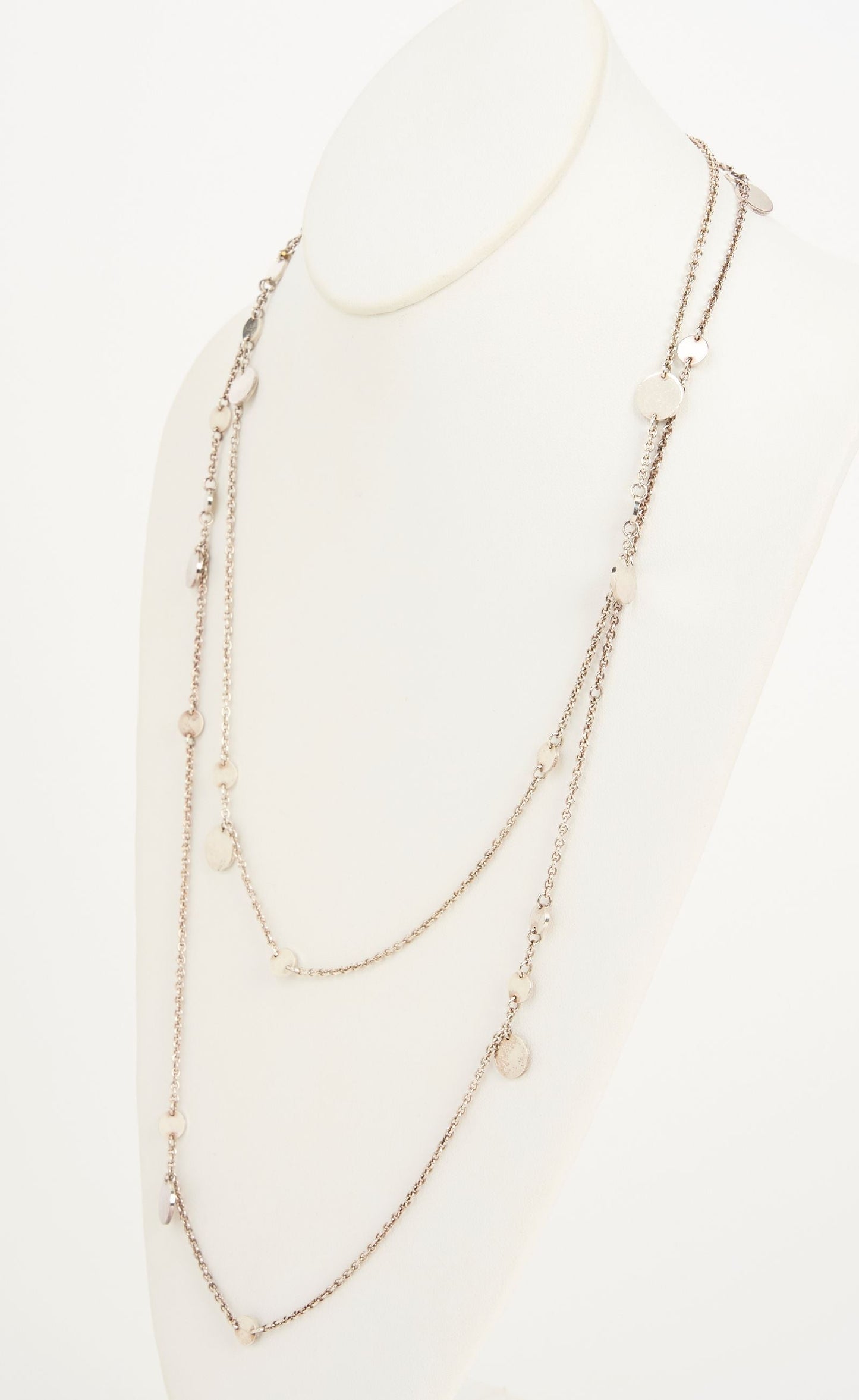 Hermes Silver & Rose Gold Long Necklace