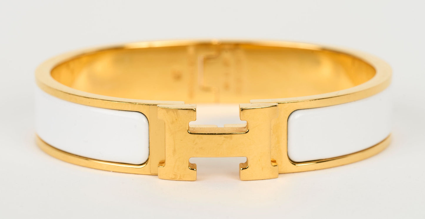 Hermes Thin Clic Clac H Enamel Bracelet