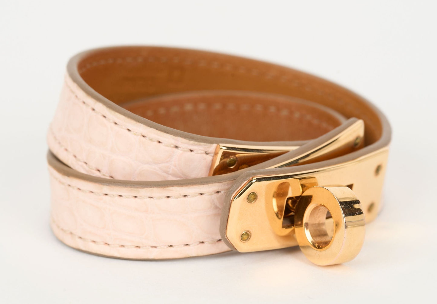 Hermes Kelly Double Tour Pink Alligator
