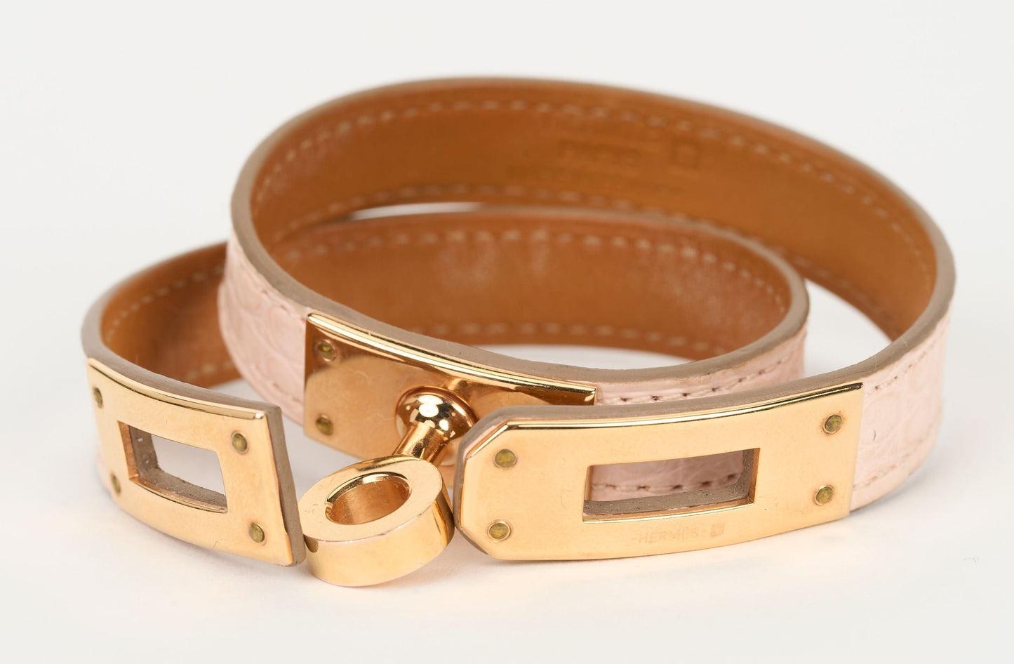Hermes Kelly Double Tour Pink Alligator
