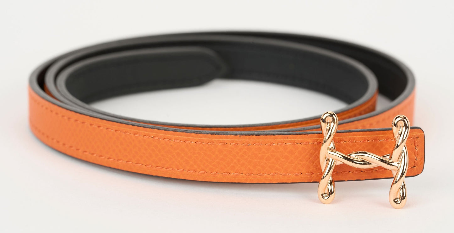 Hermes New Reversible Orange Belt Torsad