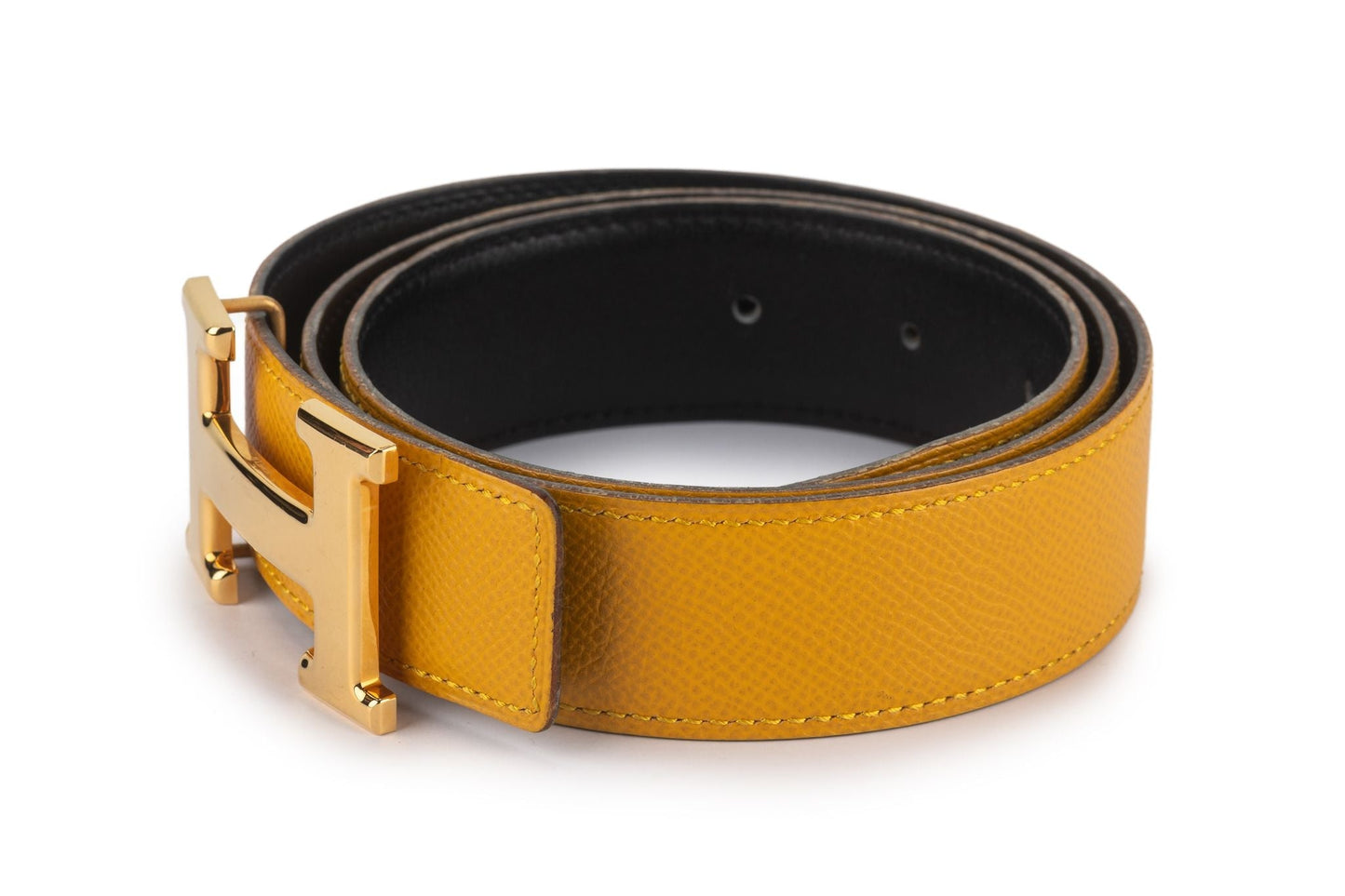 Hermes Reversible H Yellow Leather Belt