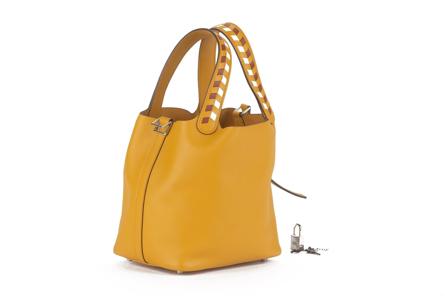 Hermes Tressage De Cuir Picotin Jaune