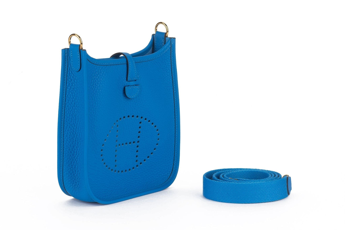 Hermes Mini Evelyne Blue De France NIB