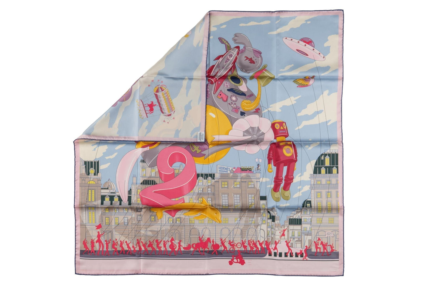 Hermes "Parade" Pink Silk Scarf NIB