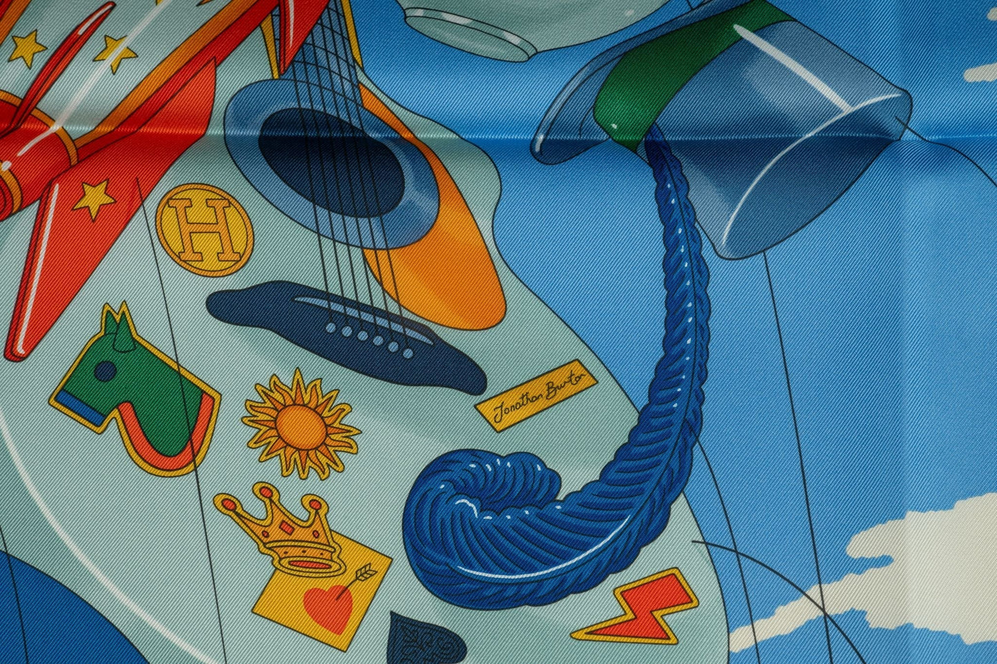 Hermes  Blue "Parade" Silk Scarf NIB
