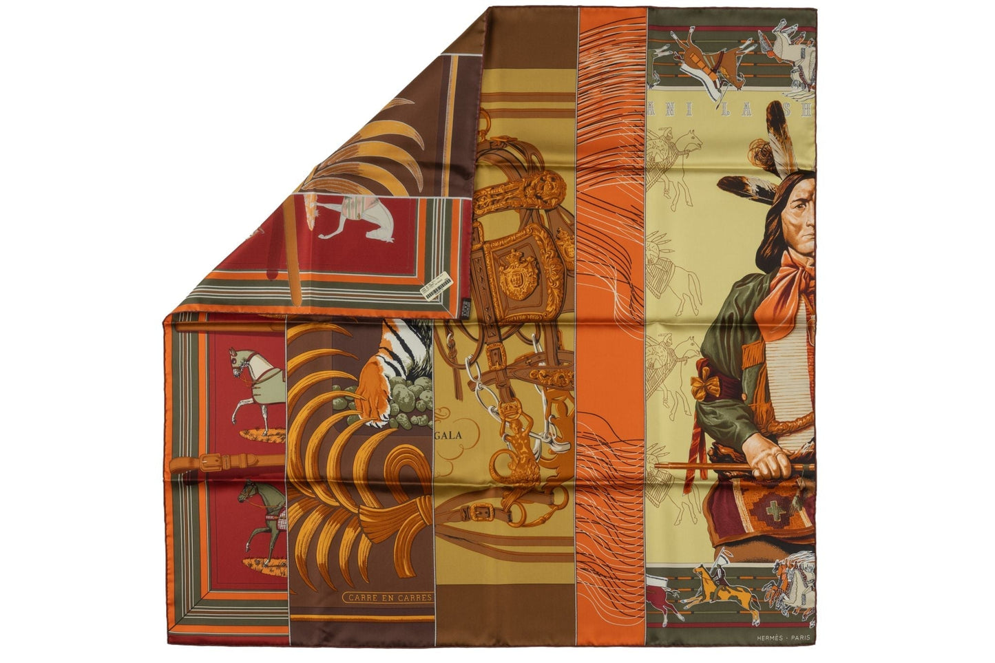 Hermes "Carré en Carrés" Rare Silk Scarf