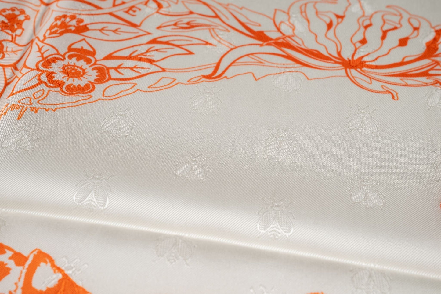 Hermes "Jungle Love" Silk Scarf White