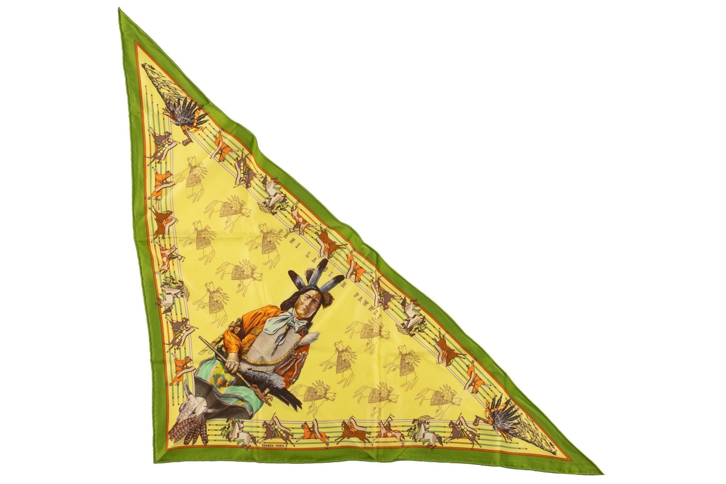 Hermes Yellow Pawnee Triangle Scarf