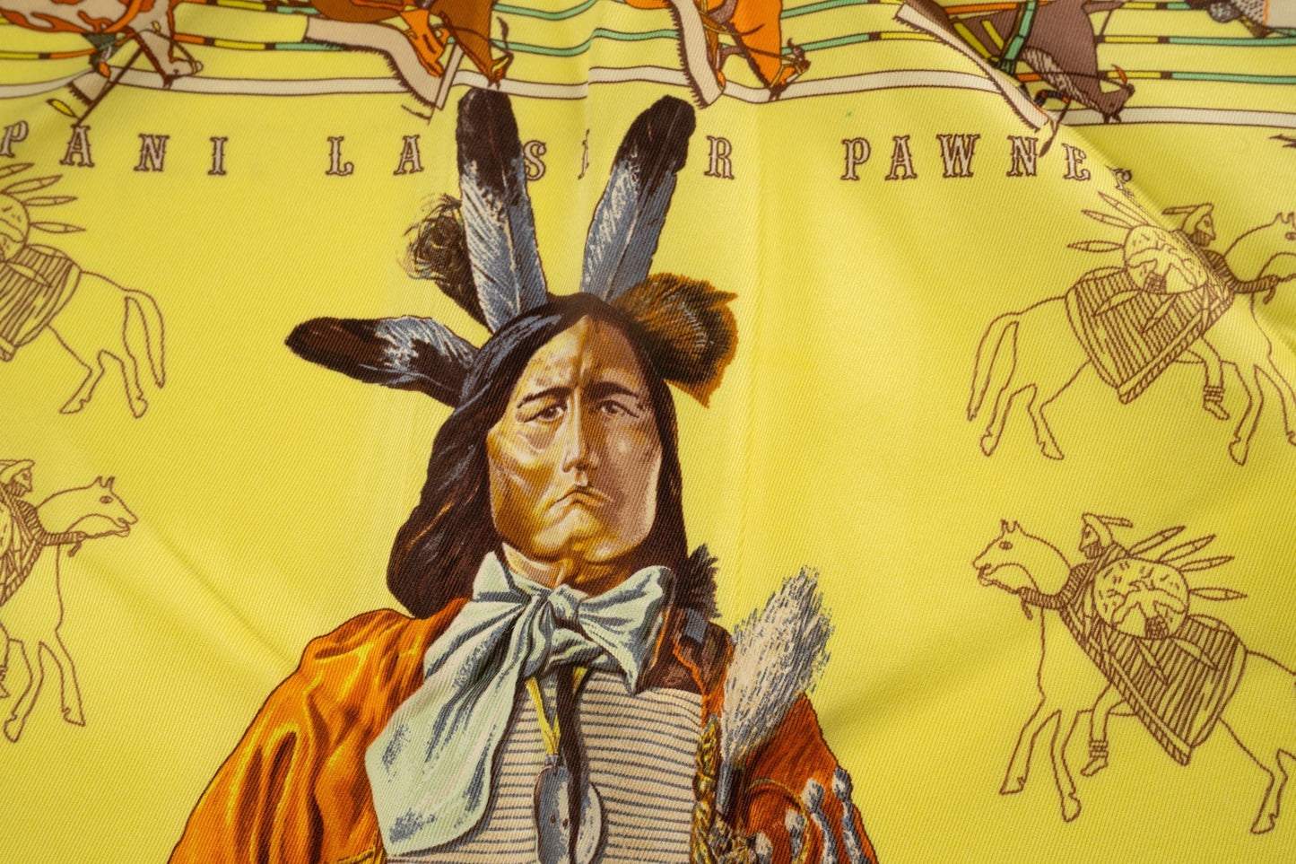 Hermes Yellow Pawnee Triangle Scarf