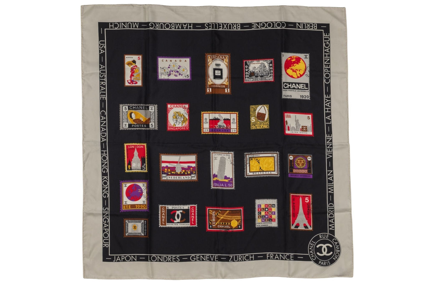 Chanel   Silk Flags Scarf