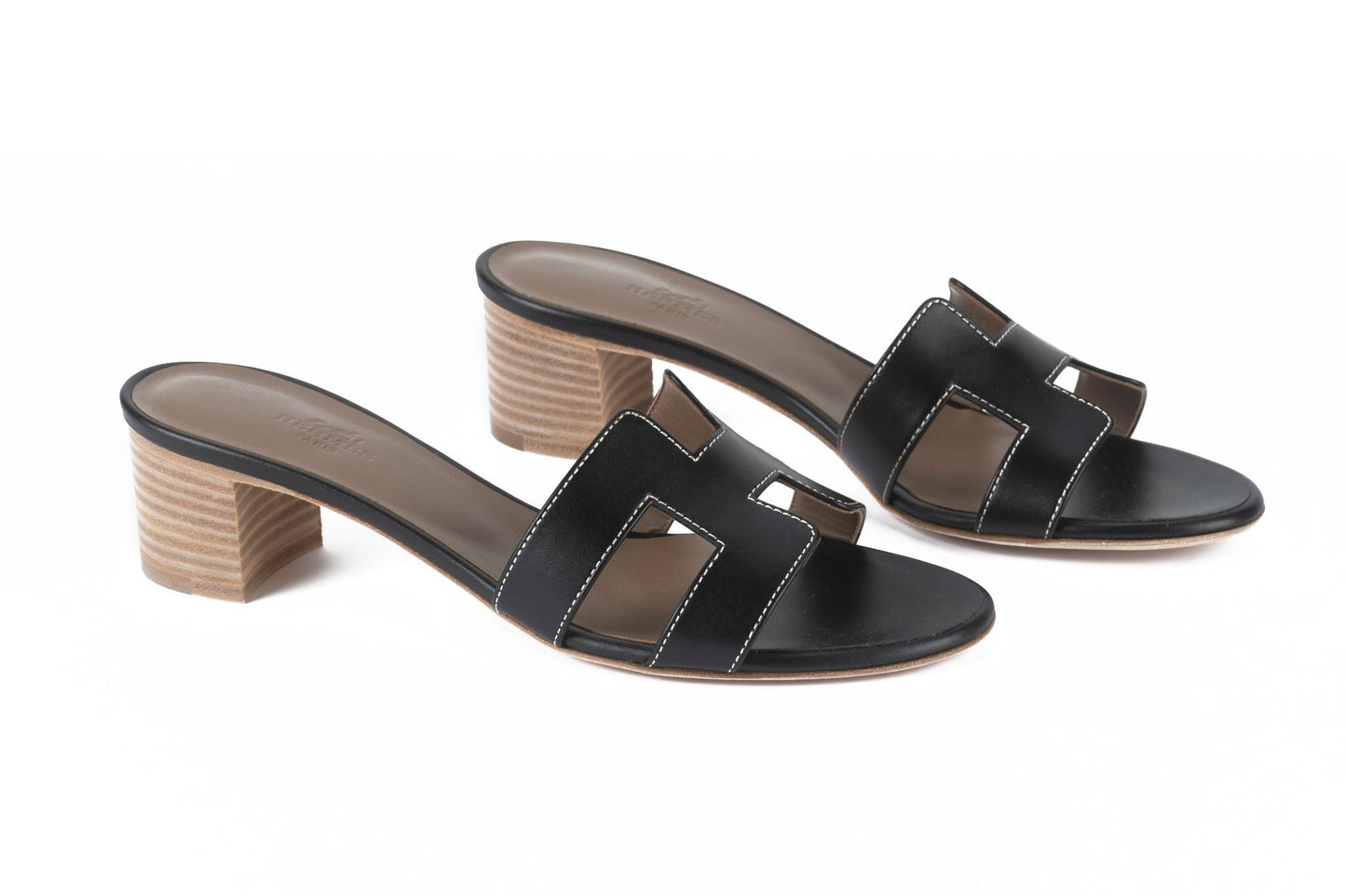 Hermes New Oasis Sandal Black 37.5